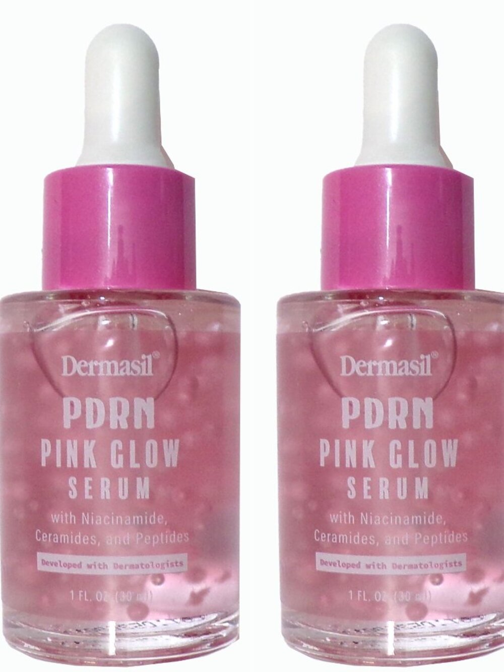 Dermasil PDRN Pink Glow Serum with Niacinamide, Ceramides, and Peptides 2-Pack,